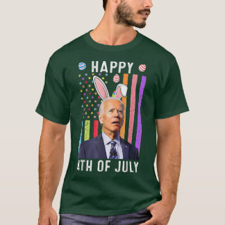 Funny Bunny Joe Biden Happy 4. Juli Verwirrt E T-Shirt