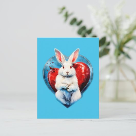 Funny Bunny #Liebe Postkarte (Stehend Vorderseite)