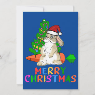 Funny Bunny Merry Christmas Elegant Feiertagskarte