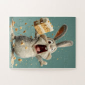 Funny Bunny mit Cake Jigsaw Puzzle (Horizontal)