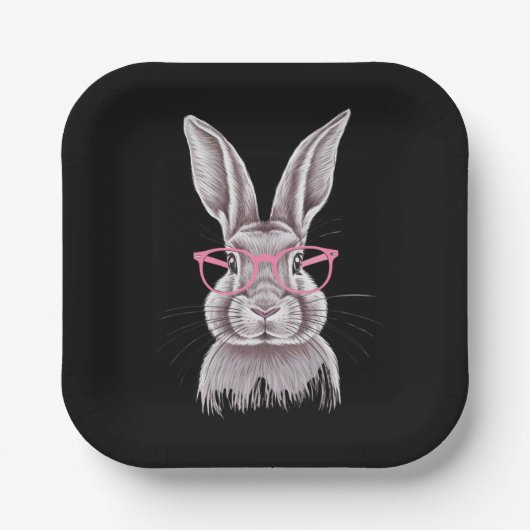 Funny Bunny Niedliche Familiengeschenke Ostern Pappteller (Vorderseite)