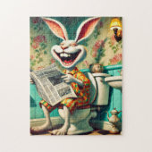 Funny Bunny on Toilet Bad Art Puzzle (Vertikal)