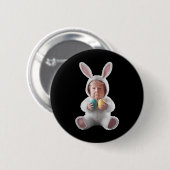 Funny Bunny Oster Trump Meme Happy Ostertag Button (Vorne & Hinten)
