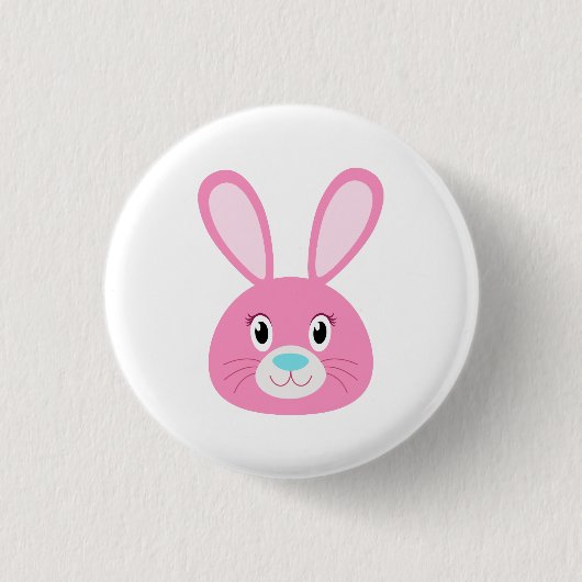 Funny Bunny Pink Button (Vorderseite)