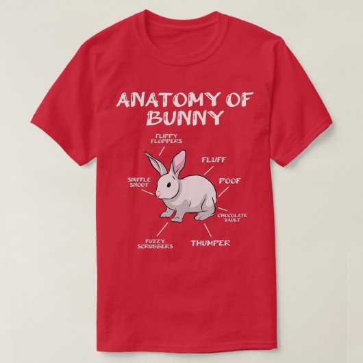 Funny Bunny Rabbit Anatomie Niedlicher Rabbit Spaß T-Shirt (Design vorne)