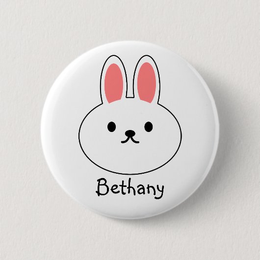 Funny Bunny Rabbit Button (Vorderseite)