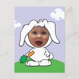 Funny Bunny Rabbit Foto Template Postkarte