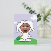 Funny Bunny Rabbit Foto Template Postkarte (Stehend Vorderseite)