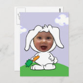Funny Bunny Rabbit Foto Template Postkarte (Vorne/Hinten)