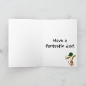 Funny Bunny Rabbit mit grünem Ballon Karte (Innenseite)