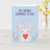 Funny Bunny Rabbit Valentine Card Karte (Gelbe Blume)