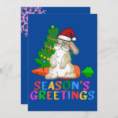 Funny Bunny Season's Greetings Feiertagskarte (Vorne/Hinten)