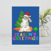 Funny Bunny Season's Greetings Feiertagskarte (Stehend Vorderseite)