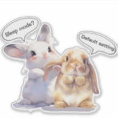 Funny Bunny Sticker – Sleep Mode vs Default (Vorderseite)