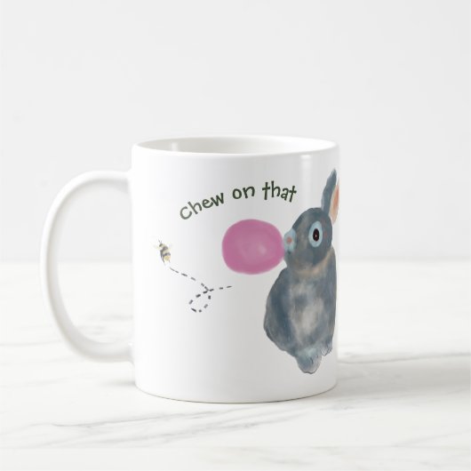 Funny Bunny Tasse - Illustration über Wasserfarben (Links)