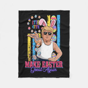 Funny Bunny Trump 47. Salt Bae Meme macht Ostern G Fleecedecke