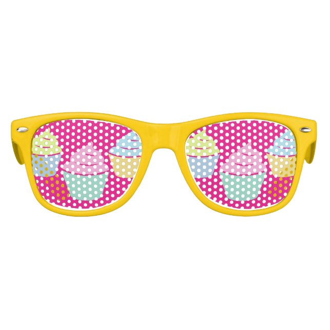 Funny bunt cupcake Backen Party Schattierungen Sonnenbrille (Vorderseite)