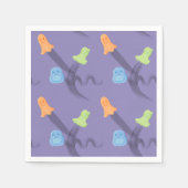 Funny bunt Geister in lila, Halloween-Party Serviette (Vorderseite)