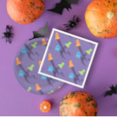 Funny bunt Geister in lila, Halloween-Party Serviette