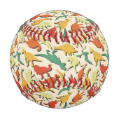 Funny bunt Muster Dino Comic Dinosaurier Baseball (Rückseite)