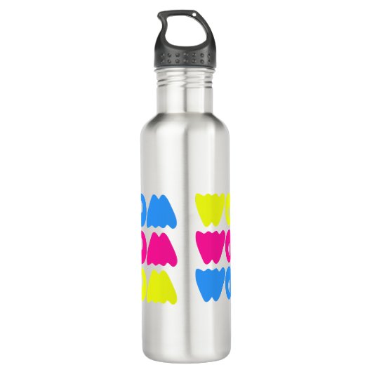 Funny bunt WOW Sprichwort Simple Pink Blue Gelb Edelstahlflasche (Rückseite)