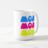 Funny bunt WOW Sprichwort Simple Pink Blue Gelb Kaffeetasse (VorderseiteRechts)