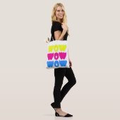 Funny bunt WOW Sprichwort Simple Pink Blue Gelb Tasche (Am Model)