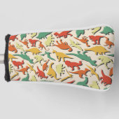Funny bunter Muster Dino Comic Dinosaurier Golf Headcover (Vorderseite)