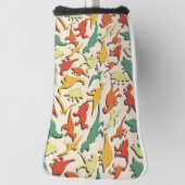 Funny bunter Muster Dino Comic Dinosaurier Golf Headcover (Rotieren 90)