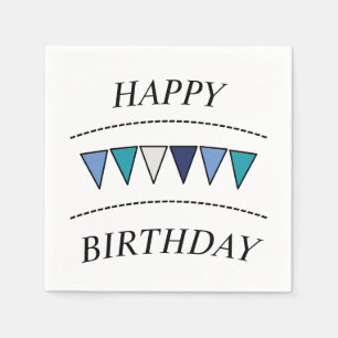 Funny Bunting Happy Birthday Serviette