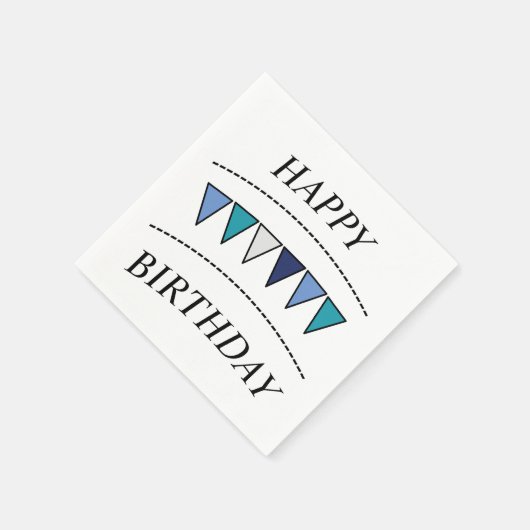 Funny Bunting Happy Birthday Serviette (Ecke)