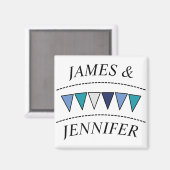 Funny Bunting Names Magnet (Vorderseite/Rückseite)