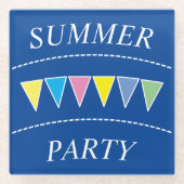 Funny Bunting Summer Party Glasuntersetzer (Vorderseite)