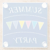 Funny Bunting Summer Party Glasuntersetzer (Rückseite)