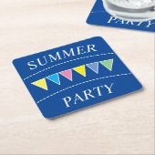 Funny Bunting Summer Party Rechteckiger Pappuntersetzer (angewinkelt)