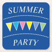 Funny Bunting Summer Party Rechteckiger Pappuntersetzer (Vorderseite)