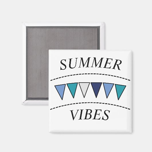 Funny Bunting Summer Vibes Magnet (Vorderseite/Rückseite)