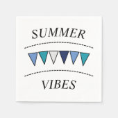 Funny Bunting Summer Vibes Square Sticker Serviette (Vorderseite)