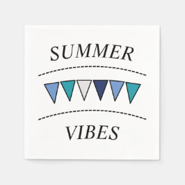 Funny Bunting Summer Vibes Square Sticker Serviette