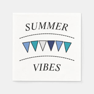 Funny Bunting Summer Vibes Square Sticker Serviette