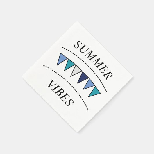 Funny Bunting Summer Vibes Square Sticker Serviette (Ecke)