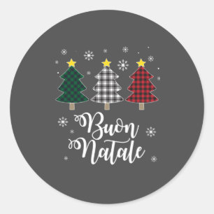 Funny Buon Natale Italien Xmas Feiertag Italiener Runder Aufkleber