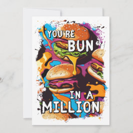 Funny BURGER Bun in a Million Puff für Food Lovers Feiertagskarte