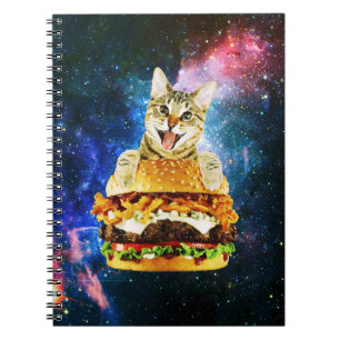 Funny Burger Cat Notizblock