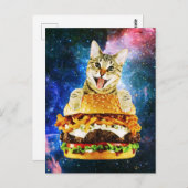 Funny Burger Cat Postkarte (Vorne/Hinten)