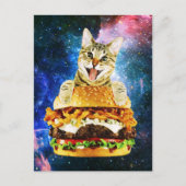 Funny Burger Cat Postkarte (Vorderseite)