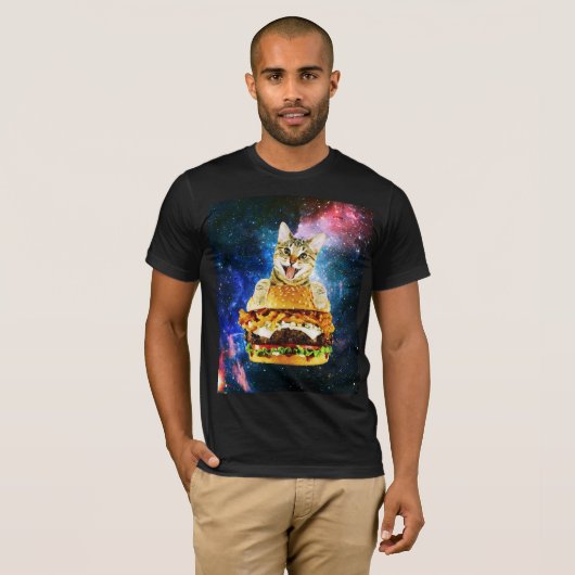 Funny Burger Cat T-Shirt (Vorne ganz)