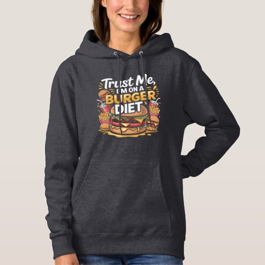 Funny Burger Diet Graphic T-Shirt Design Hoodie (Vorderseite)