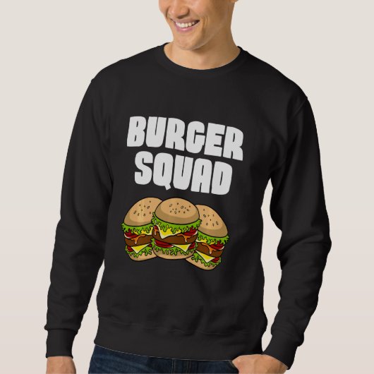 Funny Burger für Männer Hamburger Cheeseburger Sweatshirt (Vorderseite)