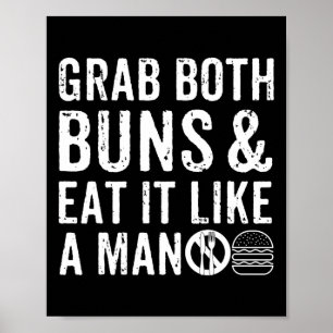 Funny Burger Grillen Men Gift Burger Lover Real Am Poster